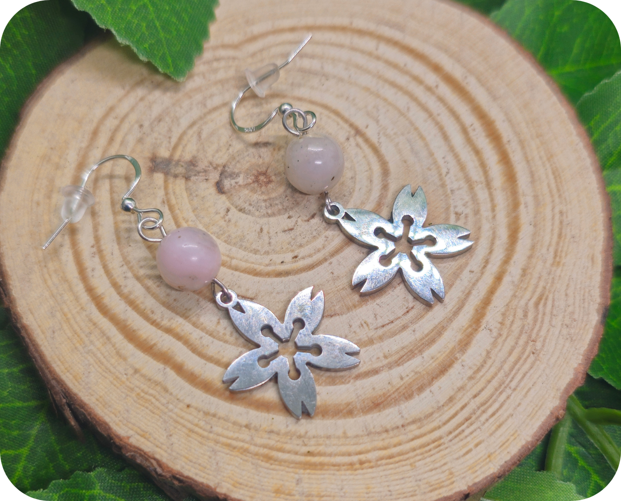 Boucles d'Oreilles Sakuras rosées